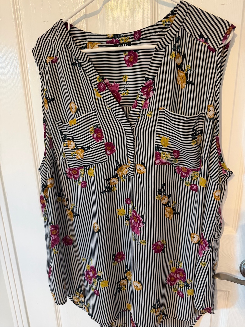 Torrid Striped Floral Sleeveless top